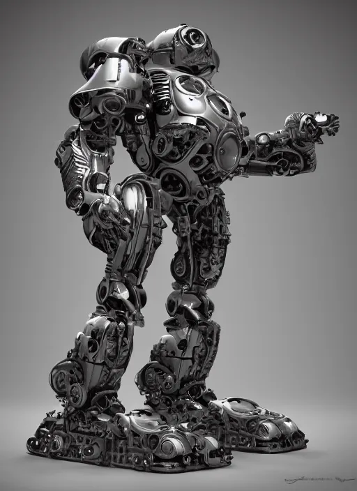 Image similar to extremely detailed robot warrior by James Jean, fantasy, global illumination, sub-surface scattering