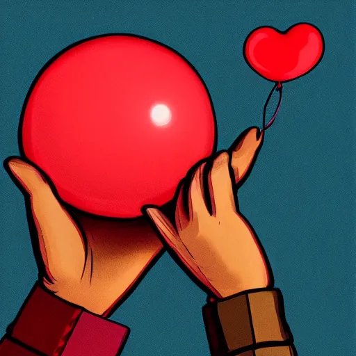 Prompt: album art of a hand holding a balloon coming out the water with a red sky by chris bilheimer, moody