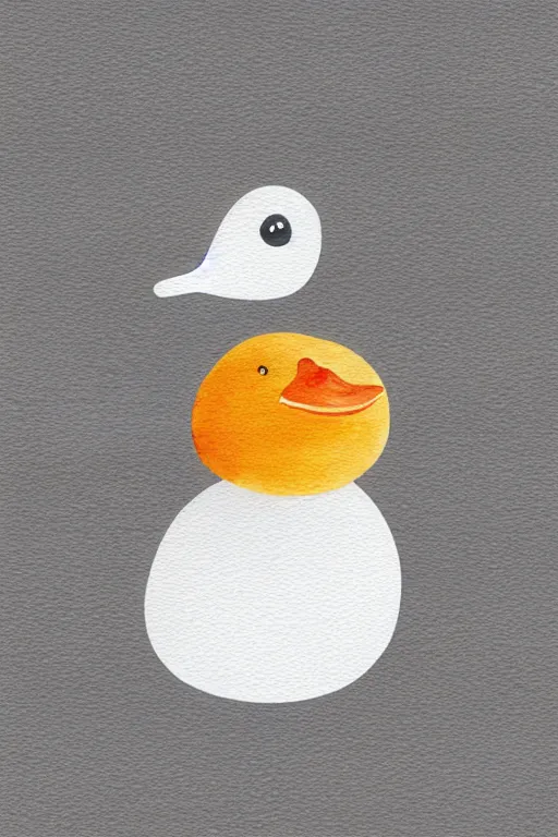 Prompt: minimalist watercolor art of rubber duck on white background, illustration, vector art