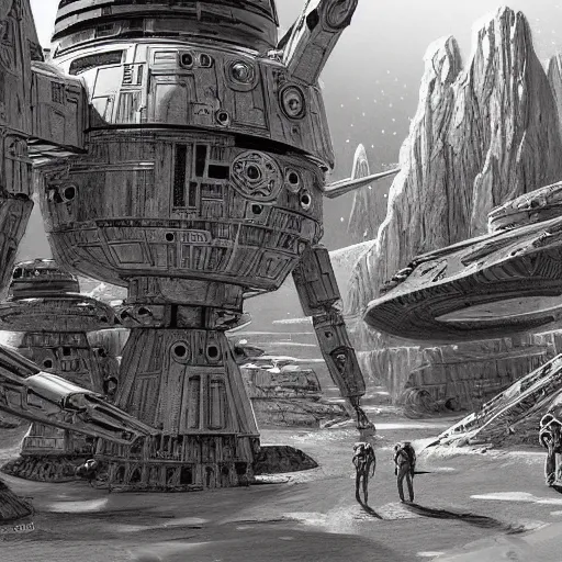 Image similar to highly detailed doodle art of scenes from star wars concept art fanart, detailed and intricate environment