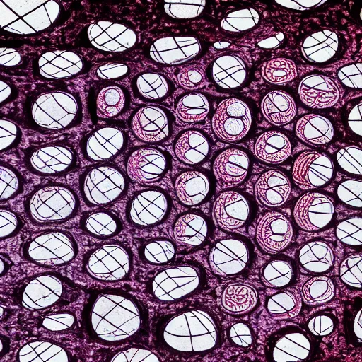 Prompt: architecture that is made of living cells seen through a microscope, rick joy