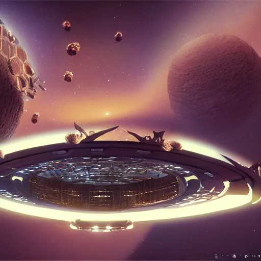 Image similar to starship exiting stargate with molten honeycomb structure, octane render, unreal engine, 8 k,