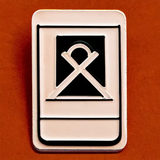 Prompt: a photo of a retro 1 9 6 0 s minimalistic clean fire warning label hard enamel pin, studio lighting, behance