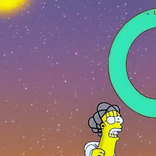 Image similar to aliens probe homer simpson around uranus