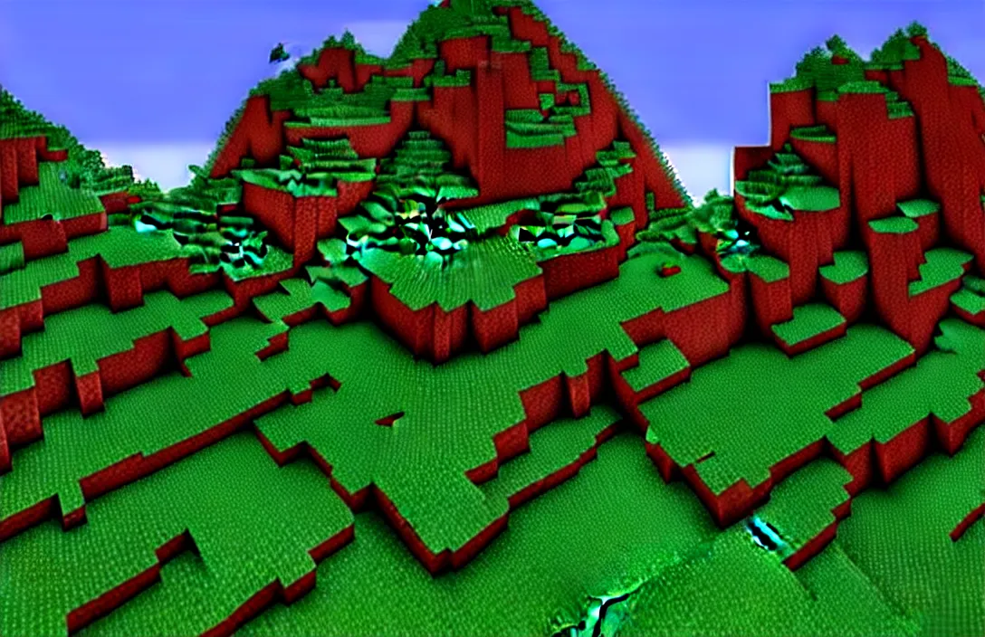 Prompt: realistic mountain in minecraft, hd, rtx enabled, shaders on