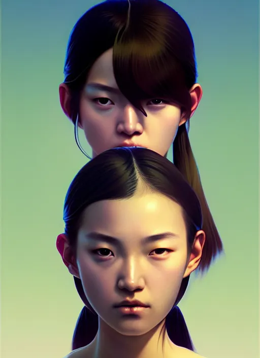 Image similar to a teenager, japanese, hair tied back in a pigtail, pretty like a girl, perfect face, symmetric eyes, sharp focus, specular reflection, occlusion shadow, artstation, by ilya kuvshinov and jeremy lipking, light novel cover art, 3 d epic illustrations, symmetric body