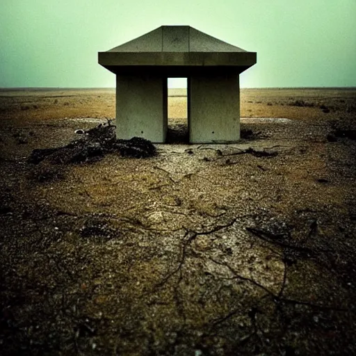 Image similar to a portrait of futuristic deserted grave, by annie leibovitz, shallow depth of field, cinematic lighting, colorful dystopian futurism