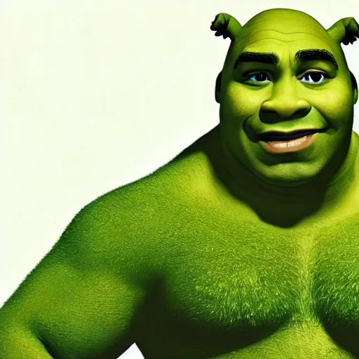 Prompt: the rock as Shrek, portrait, DreamWorks