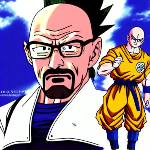 Prompt: Walter white in dragon ball z