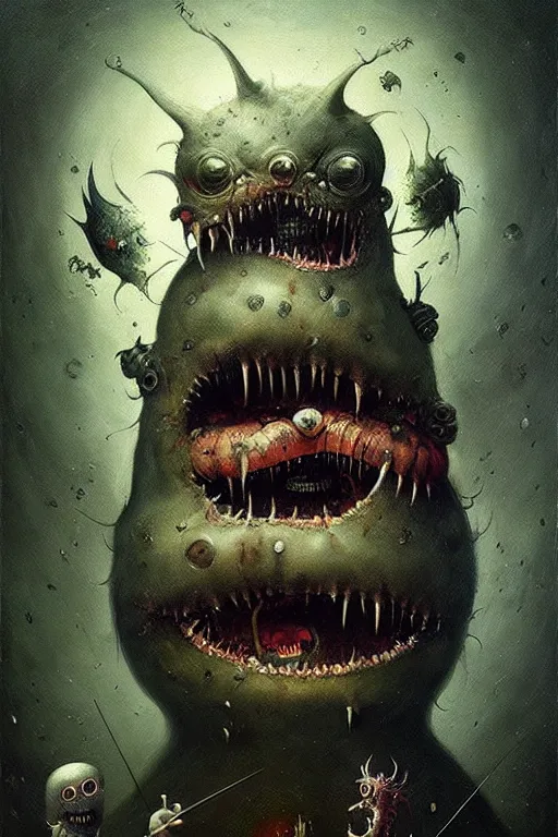 Prompt: hieronymus bosch, greg rutkowski, anna podedworna, painting of aaahh!!! real monsters