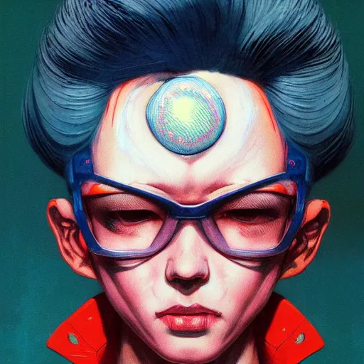 Image similar to prompt : soviet punk portrait soft light painted by james jean and katsuhiro otomo and erik jones, inspired by akira anime, smooth face feature, intricate oil painting, high detail illustration, sharp high detail, manga and anime 1 9 9 9