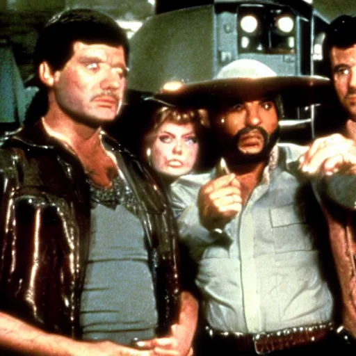 Image similar to film still of the 1984 tv show with the description 'When you cannot hire the A-Team, then your only hope is to settle for the B-Team'