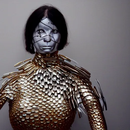 a woman made completely of plated metal | Stable Diffusion | OpenArt