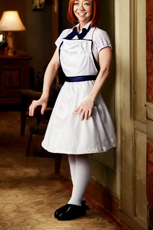 Prompt: alyson hannigan as maid