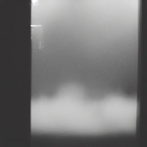 Prompt: “ grainy black and white photograph of a mysterious figure in a phone booth, vignette, film grain, foggy ”