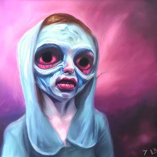 Image similar to little nightmare, concept art, oil paint