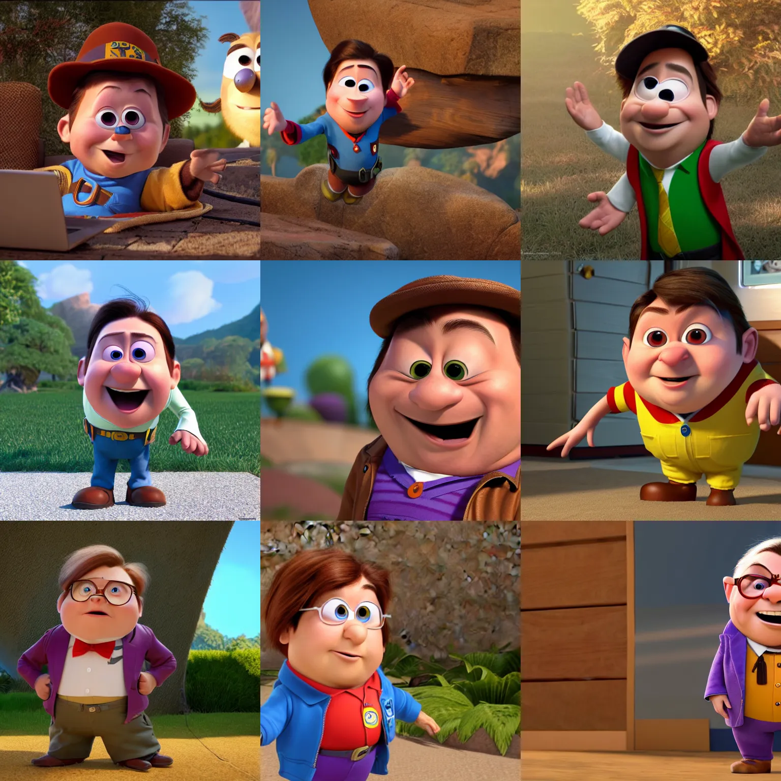 Prompt: mike myers as a pixar disney character from up ( 2 0 0 9 ), unreal engine, octane render, 3 d render, photorealistic