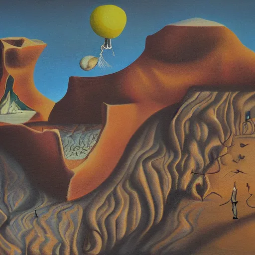 Image similar to the worst day ever, surrealist landscape painting