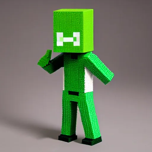 full body 3d render of minecraft steve as a funko pop