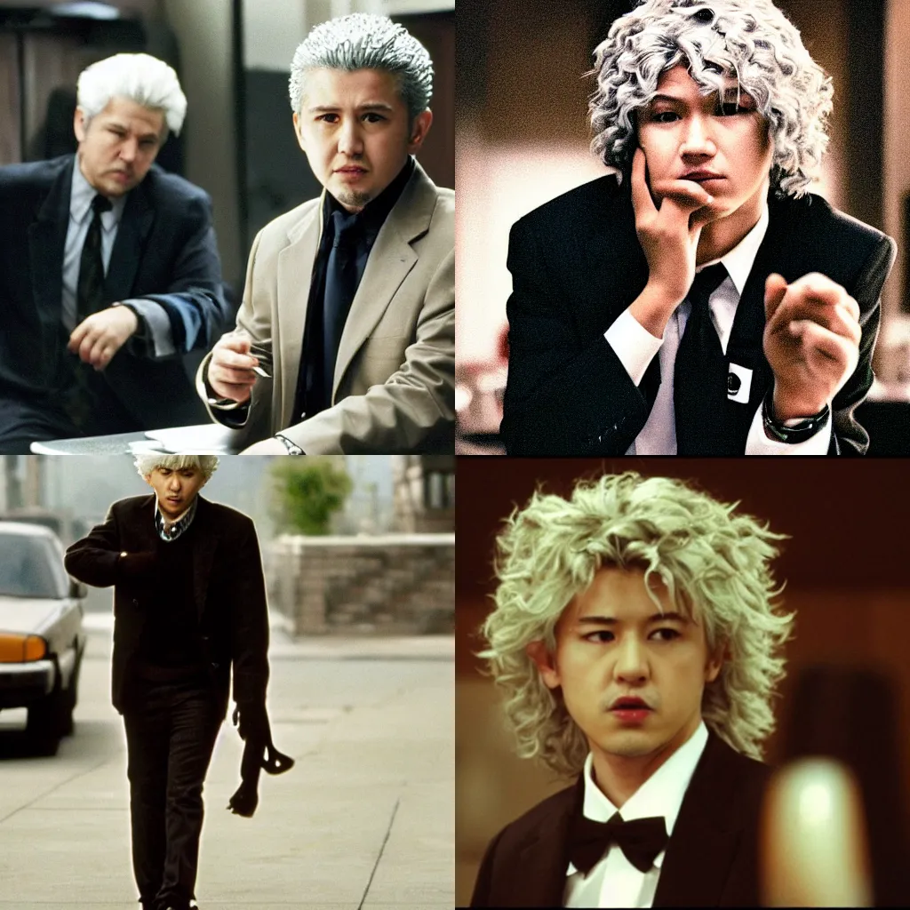 Prompt: Nagito Komaeda in The Sopranos (1999), Film still