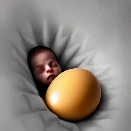 Image similar to a baby unicorn sleeping in an cracked egg, ultrarealistic, dramatic lighting, high details, 4 k, 8 k, best, accurate, trending on artstation, artstation, photorealism, ultrarealistic, digital painting, style of anne geddes