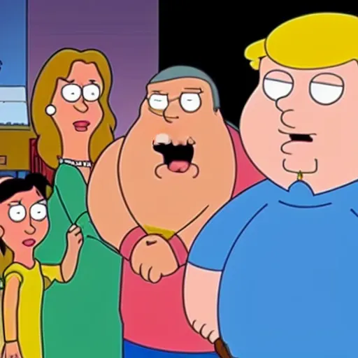 Prompt: family guy in real life, low angle