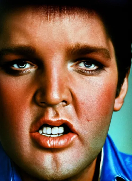 Image similar to photo closeup portrait of superstar elvis presley by steve mccurry