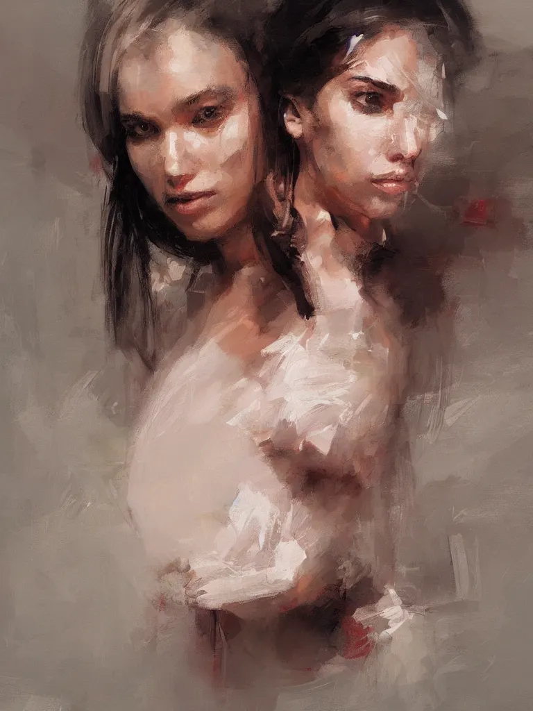Prompt: spontaneous romantic portrait underpainting, beautiful juicy brush strokes, alla prima, realist, by richard schmid and sargent, trending on cgsociety, red