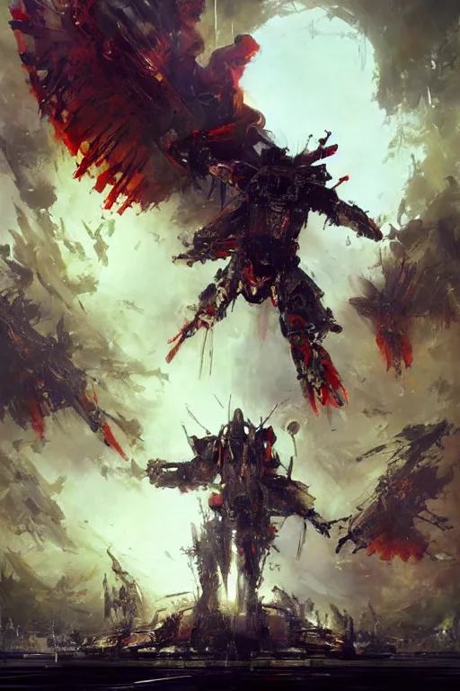 Image similar to behold and witness the ascension of the god emperor's angels of death!, by ryohei hase, by john berkey, by jakub rozalski, by john martin