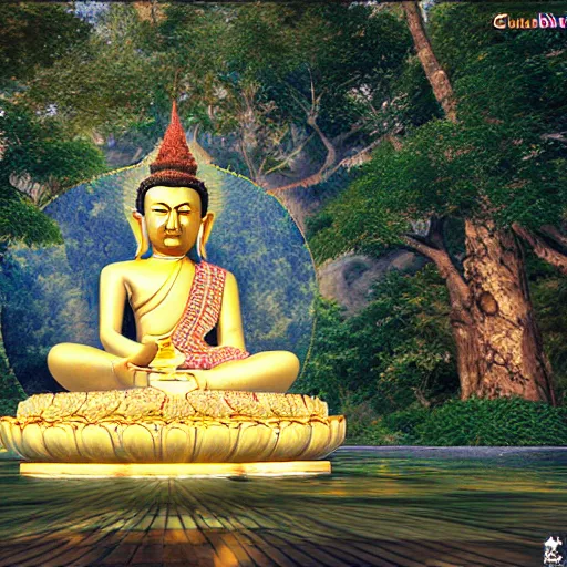 Image similar to buddhist paradise sukhavati, cinematic lighting, photorealism.
