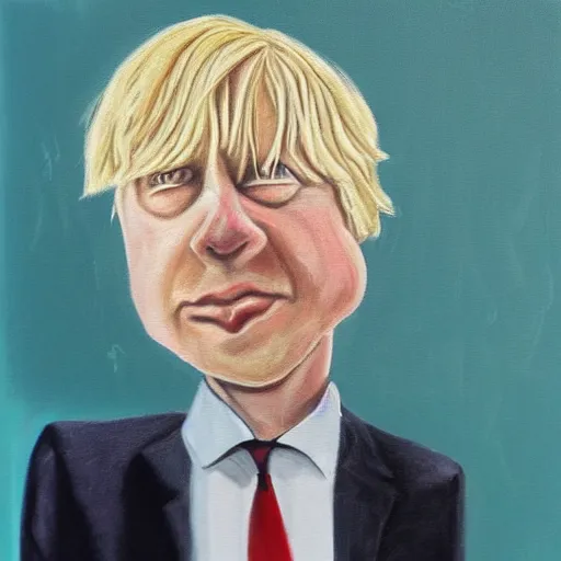 Prompt: beryl cook painting drawing of boris johnson