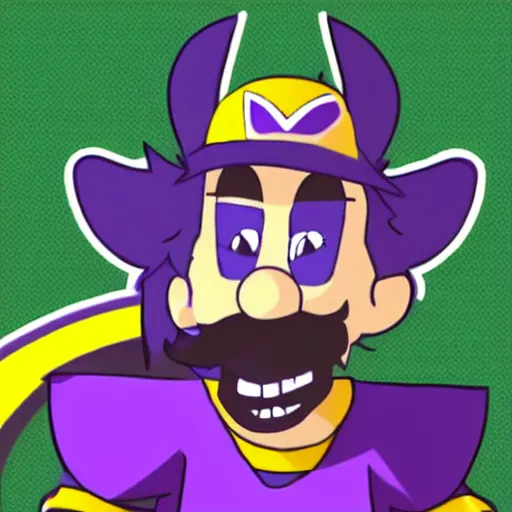 Prompt: Vinny from Vinesauce, Waluigi