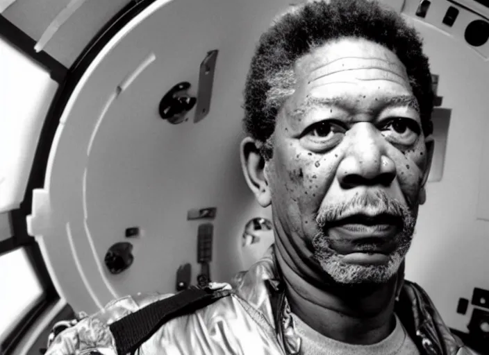 Image similar to a film still of morgan freeman in 2 0 0 1 space oddity