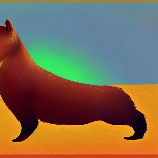 Prompt: a digital painting of god capybara