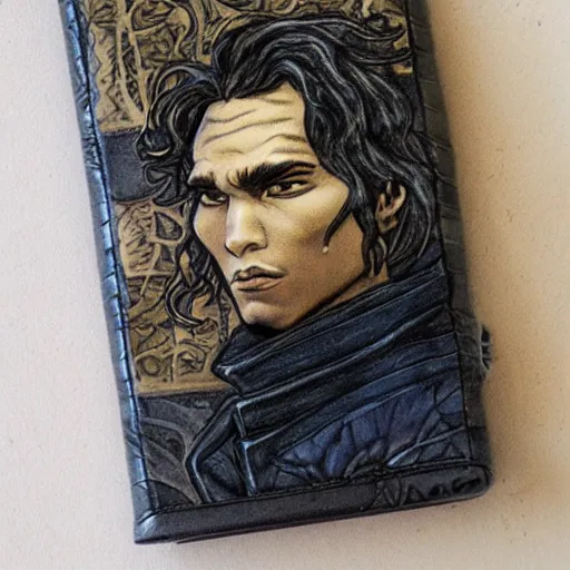 Image similar to jace balaren the wallet sculpter. portrait by rebecca guay