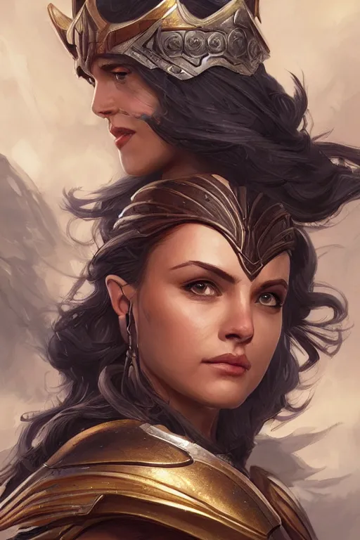 Image similar to amazon valkyrie athena, d & d, fantasy, portrait, highly detailed, headshot, digital painting, trending on artstation, concept art, sharp focus, illustration, art by artgerm and greg rutkowski and magali villeneuve