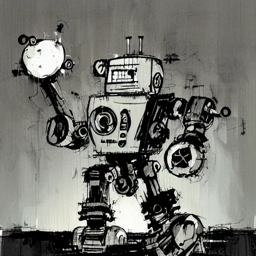 Image similar to robot by ashley wood