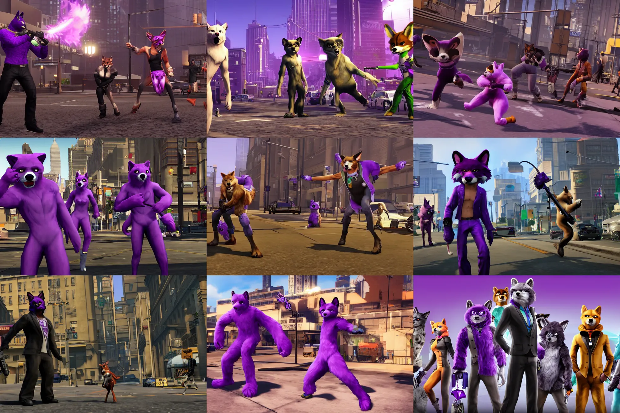 Image similar to screenshot of furries in saints row