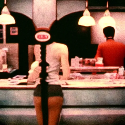 Prompt: poseurs bar, washington dc 1 9 8 9, wong kar wai