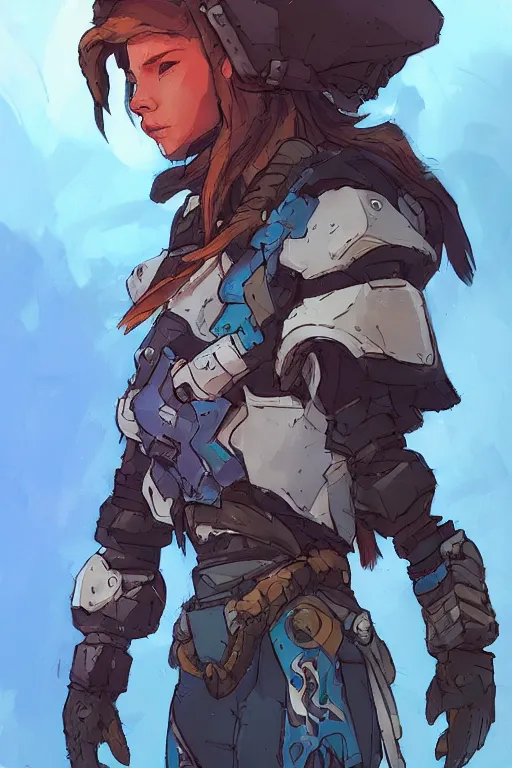 Image similar to combination suit armor aloy horizon forbidden west horizon zero dawn robot ninja mask helmet backpack tribal, art gta 5 comics, official fanart behance hd artstation by jesper ejsing, by rhads, makoto shinkai and lois van baarle, ilya kuvshinov, ossdraws radiating a glowing aura cgi rtx 2 0 2 2