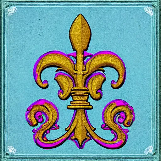 Image similar to fleur - de - lis, retrowave epic art, trending on art station