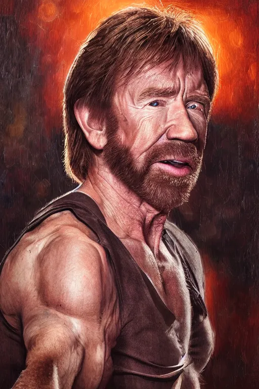 Image similar to Chuck Norris in a Tutu oil on canvas, Tutu intricate, portrait, 8k highly professionally detailed, HDR, CGsociety