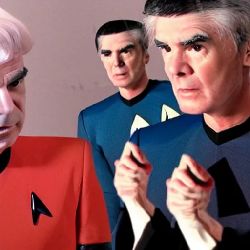 Image similar to david byrne on star trek ultra realistic photo