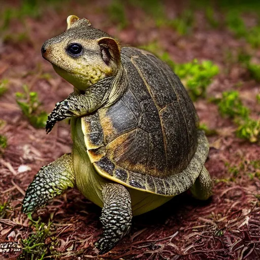 Image similar to quokka turtle hybrid, bold natural colors, national geographic photography, masterpiece, full shot