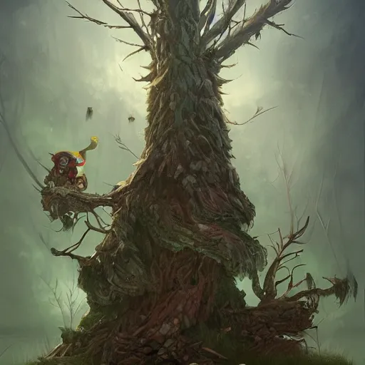 Prompt: baba yaga, tree, by sakimichan, jeongseok lee, logan cure, ja mong, nick silva, trending artstation