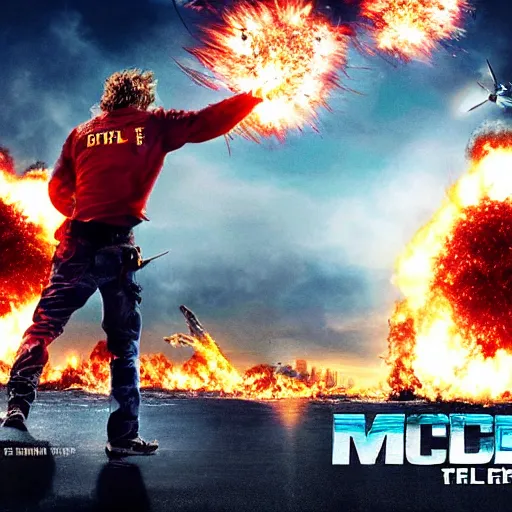 Image similar to Micheal bay movie poster, explosions