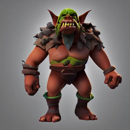 Image similar to barbarian goblin hybrid, clash royale, clash of clans, barbarian goblin hybrid clash of clans, clash royale, concept art, octane render, unreal engine 5, highly detailed, high quality, 8 k, soft lighting, realistic face, path traced
