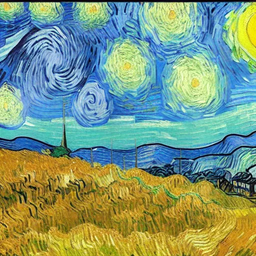 Image similar to a van gogh painting depicting the structure of an atom, 4 k, hyper realistic, dslr, high resolution, landscape, beautiful