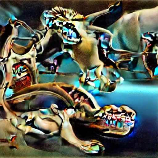 Image similar to sharks in the persistence of memory of salvador dali