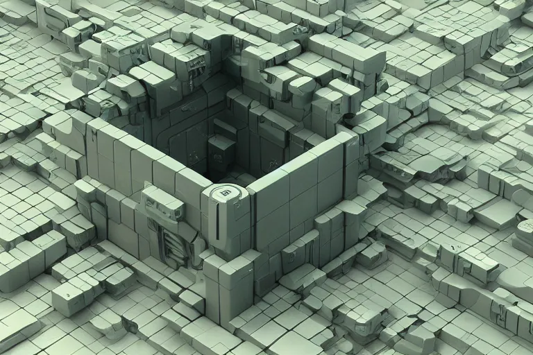 Image similar to single futuristic sci-fi Intricate cube 4K 3D render desktopography HD Wallpaper digital art
